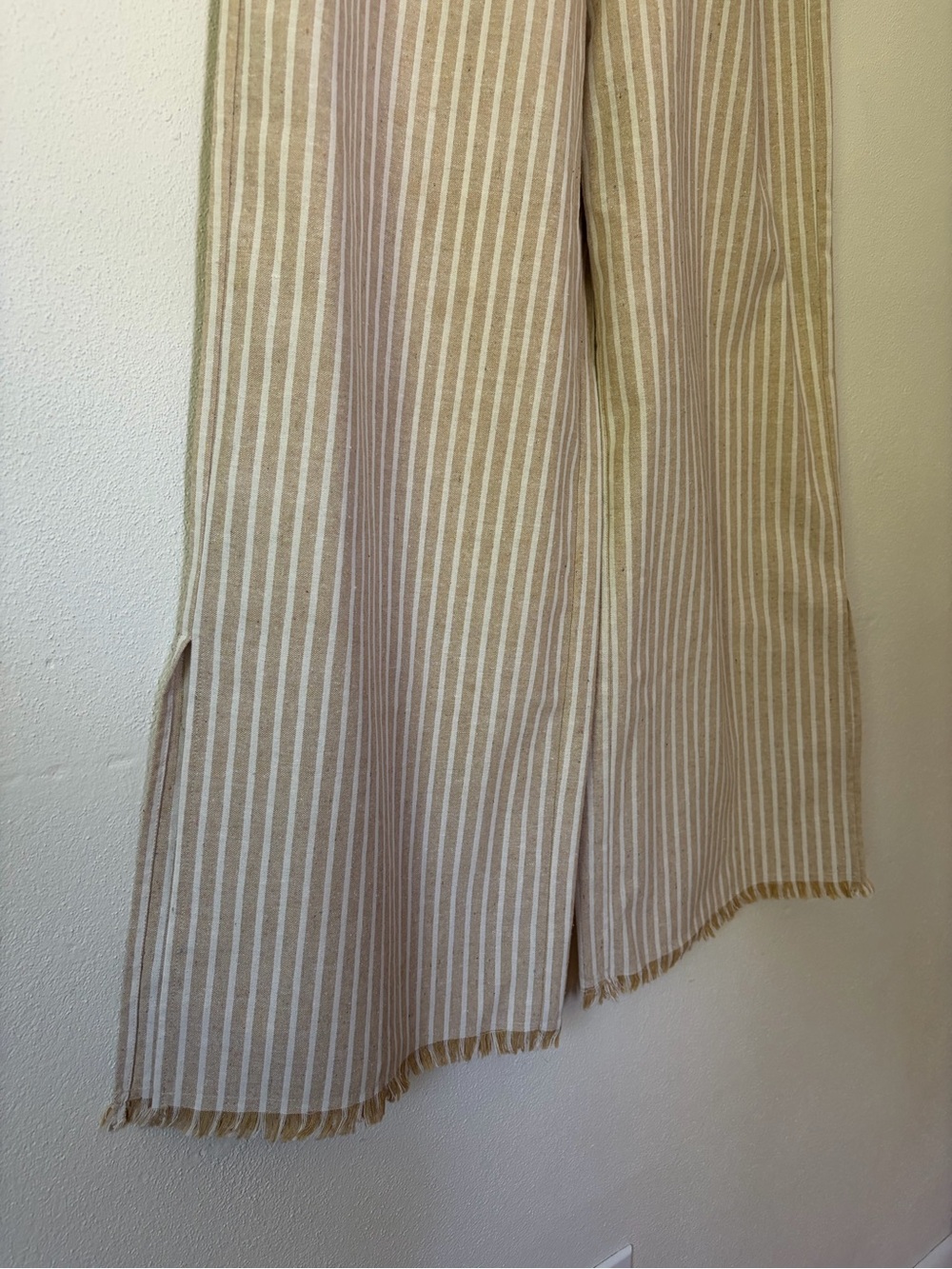 NWOT Wide-Leg Striped Pull-On Pants in Cream - Picture 3 of 7